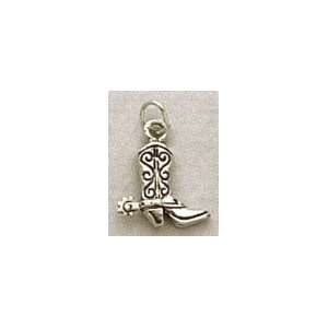 Sterling Silver Charm, 5/8 inch, Cowboy Boot Jewelry
