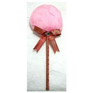   Hot Pink Round Shape Lollipop Dusting Powder Puff W/ Ribbon: Beauty