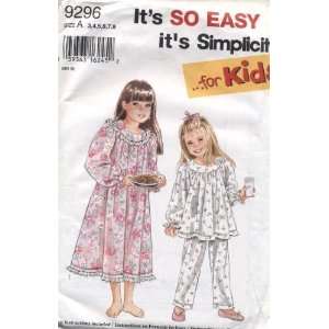   Kids Pajama and Nightgown Sewing Pattern #9296 Arts, Crafts & Sewing