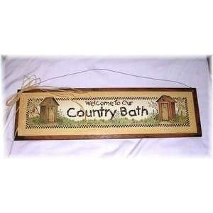   to Our Country Bath Wooden Bathroom Wall Art Sign: Home & Kitchen