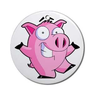  Ornament (Round) Pig Cartoon 