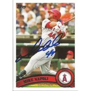 Mike Napoli Signed Los Angeles Angels 2011 Topps Card:  