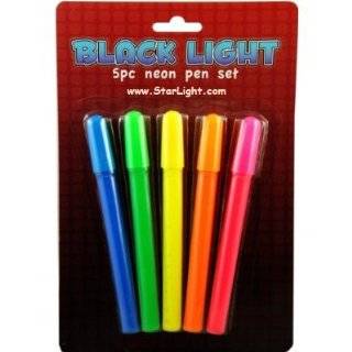 Black Light Reactive Glow in The Dark Fabric Pens (5 pack 