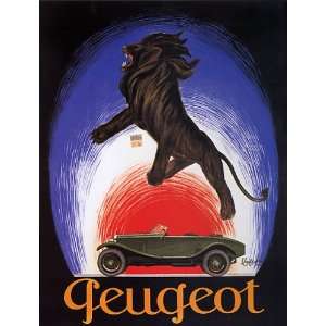  PEUGEOT CAR FRANCE FRENCH VINTAGE POSTER CANVAS REPRO 