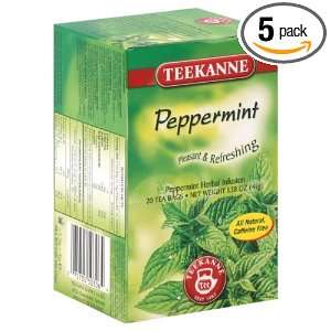Teekanne Tea, Peppermint Herb, 20 Count (Pack of 5):  