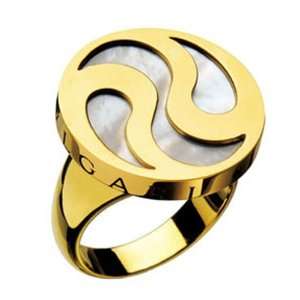 : Bvlgari Bulgari Original 18 Ct Yellow Gold and Pearl Rotating Ring 