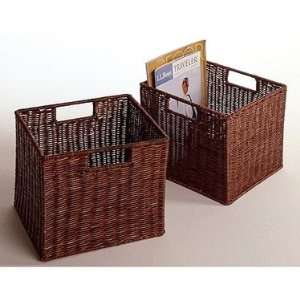   : Small Wicker Basket Set by Winsome Wood   Set of 2: Home & Kitchen