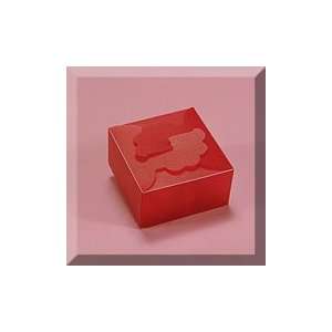  20ea   Small Red Frosted Flower Top PVC Box Health 