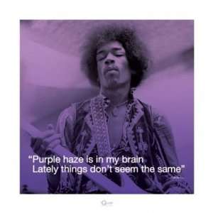 Jimi Hendrix Purple Haze Quote Rock Music Poster 16 x 16 inches 