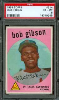 1959 Topps #514   Bob Gibson (RC)   PSA 6    St. Louis Cardinals HoF 