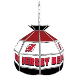  NHL New Jersey Devils Stained Glass Tiffany Lamp   16 inch 