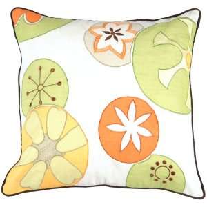 18 Cheerful Abstract Retro Fruit White and Yellow Decorative Throw 