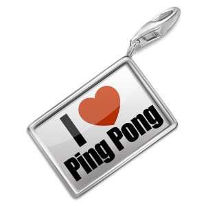  FotoCharms I Love Ping Pong   Charm with Lobster Clasp 