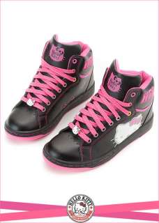 Sanrio Hello Kitty Ladys High Profile Style Casual Shoes Black Peach 