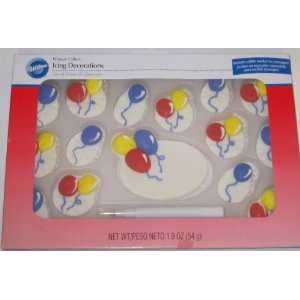    Wilton Primary Colors Balloons Icing Decorations
