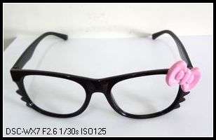 new 1pcs Hello Kitty Bow Retro Vintage Women Girl Kawaii Glasses Frame 