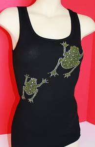 RHINESTONE FROGS TANK TOP FROG NEW MADE IN USA  