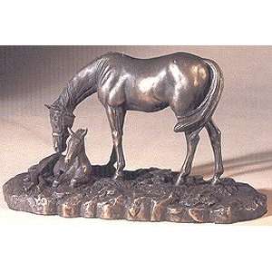  Bronze Mare & Foal Sculpture