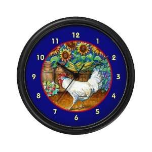  Garden Rooster Country Kitchen Art Wall Clock by  