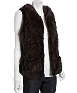 La Fiorentina dark brown mink fur hooded vest