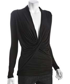 Casual Couture by Green Envelope black stretch jersey long sleeve 