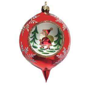    Glass Christmas Ornament by MIA   Red Ball Santa: Home & Kitchen