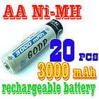 20 x AA 3000mAh 1.2V NiMH Recharge Rechargeable Battery  