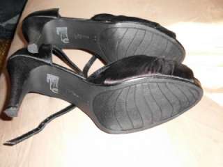 Fioni Night Black Satin Heels Womans Shoes Size 11  