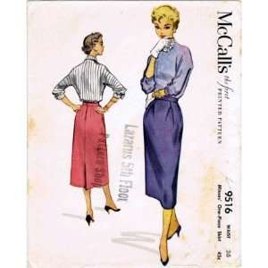   9516 Sewing Pattern Misses Slim Skirt Waist 26: Arts, Crafts & Sewing