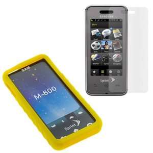 : Yellow Flexible Soft Silicone Skin Case + Clear Reusable LCD Screen 