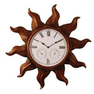  Copper Sun Indoor Outdoor Wall Clock: Home & Kitchen