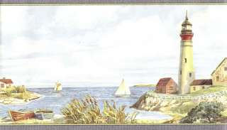 LIGHTHOUSES BEACH & BOATS 6 7/8 B Wallpaper bordeR Wall  