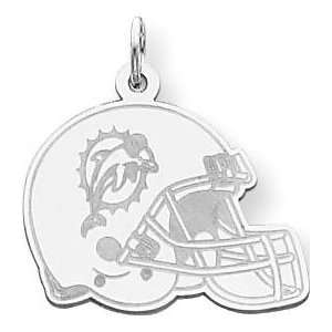  Sterling Silver NFL Miami Dolphins Football Helmet Charm 