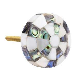   Dahl Mother of Pearl White Peacock Knobs, Set of 6