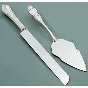 Classic Silver Wedding Cake Knife and Server Set 