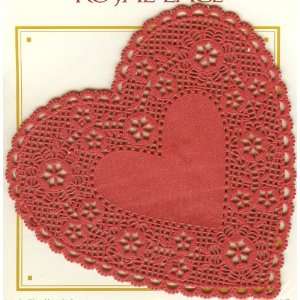 Lace Doilies ~ 6 Inch Heart Design ~ 36 Pieces ~ Red  