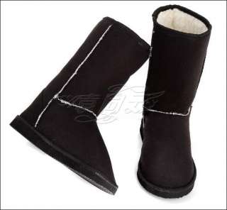 Women Flats Heels Winter Warm Mid calf Snow Boots Shoes NEW  
