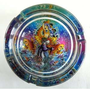  Designer Glass Mermaid/Panther Ashtray
