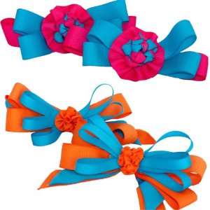   Colored Ponytail (Pony) Holders for Kid and Baby Girls   Orange / Pink