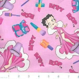  45 Wide Betty Boop Glamour Girl Pink Fabric By The Yard 