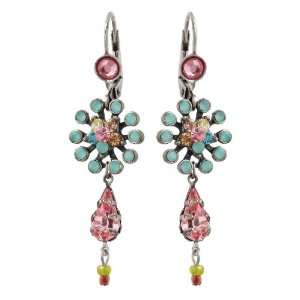  Michal Negrin Dangle Earrings with Star Center, Tear Drops 