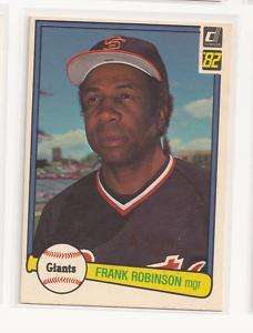 1982 FRANK ROBINSON DONRUSS MANAGER CARD #424 GIANTS  