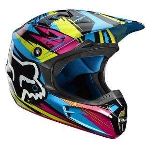  Fox Racing Youth V1 Undertow Helmet   Youth Large/Green 