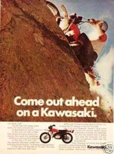 1972 KAWASAKI 175 F7 ENDURO MOTORCYCLE~Hill~Print Ad  