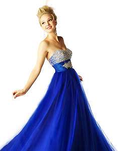 Mac Duggal 6493H Royal Blue Prom Pageant Ball Gown Dress 10  