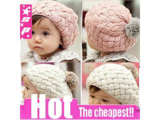   Babys Crochet Beret Beanie Caps Winter Hat Free Shipping i10  