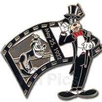 This pin features Goofy in his tuxedo with a monicle, top hat and cane 