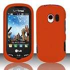 LG Extrovert VN271 RUBBER COATED ORANGE HARD SNAP ON CASE COVER