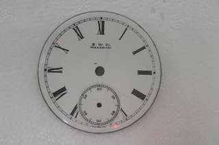 Antique AW Co Waltham Hunt Porcelain Pocket Watch Dial  