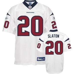 Steve Slaton Jersey: Reebok Authentic White #20 Houston Texans Jersey 